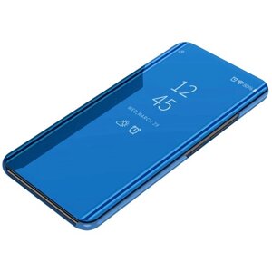 Чехол-книжка MyPads для Xiaomi Mi 9 с дизайном Clear View Cover с полупрозрачной пластиковой крышкой с зеркальной поверхностью синий