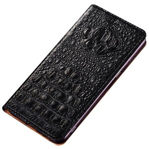 Чехол-книжка MyPads Premium для iPhone 6/ 6S 4.7 из натуральной кожи с объемным 3D рельефом спинки кожи крокодила роскошный эксклюзивный черный