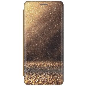 Чехол-книжка на Samsung Galaxy S8, Самсунг С8 c принтом "Золотая пыль" золотистый
