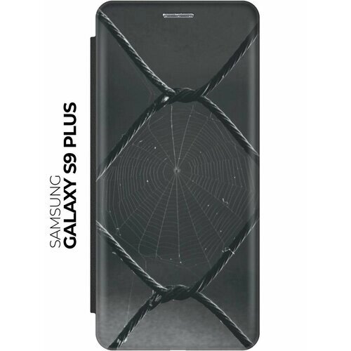 Чехол-книжка Паучок на Samsung Galaxy S9+Самсунг С9 Плюс черный