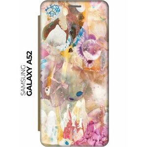 Чехол-книжка Радость весны на Samsung Galaxy A52 / Самсунг А52 золотой