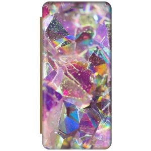 Чехол-книжка Розовые кристаллы на Samsung Galaxy J5 Prime / Самсунг Джей 5 Прайс золотой