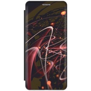 Чехол-книжка Розовые линии на Samsung Galaxy A72 / Самсунг А72 черный
