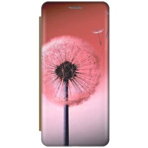 Чехол-книжка Розовый одуванчик на Xiaomi Pocophone F1 / Сяоми Покофон Ф1 золотой
