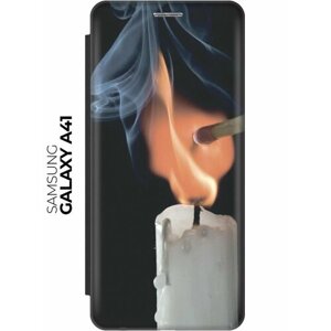 Чехол-книжка Свеча на Samsung Galaxy A41 / Самсунг А41 черный