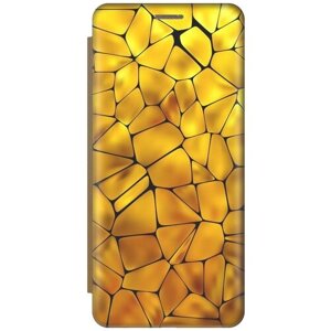 Чехол-книжка Янтарный узор на Samsung Galaxy A01 / Самсунг А01 золотой