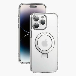 Чехол Магнитная застежка-кольцо Keephone Magico MagSafe для iPhone 14 Pro Max-Прозрачный
