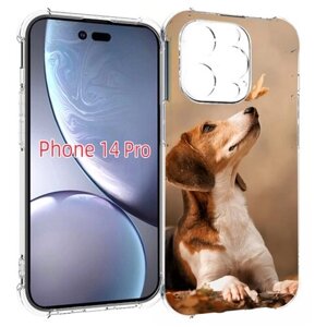 Чехол MyPads бигль-собака для iPhone 14 Pro задняя-панель-накладка-бампер