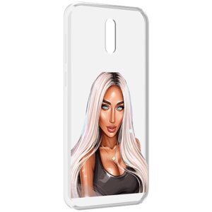 Чехол MyPads Блондинка женский для Alcatel 3L (2019) задняя-панель-накладка-бампер