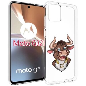 Чехол MyPads Бычок для Motorola Moto G32 задняя-панель-накладка-бампер