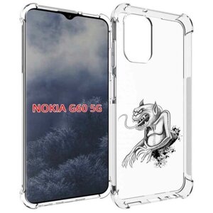 Чехол MyPads чорт для Nokia G60 5G задняя-панель-накладка-бампер