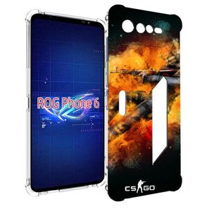 Чехол MyPads CS-go Контр-террорист для Asus ROG Phone 6 задняя-панель-накладка-бампер