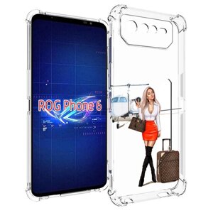 Чехол MyPads Деловая-девушка женский для Asus ROG Phone 6 задняя-панель-накладка-бампер
