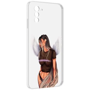 Чехол MyPads девушка-ангел-с-крыльями женский для UleFone Note 12 / Note 12P задняя-панель-накладка-бампер