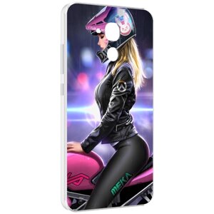 Чехол MyPads девушка на мотоцикле неон женский для Huawei Honor 5C/7 Lite/GT3 5.2 задняя-панель-накладка-бампер