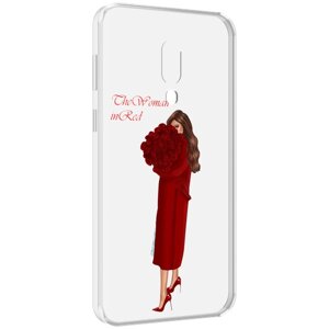 Чехол MyPads девушка-полностью-в-красном женский для Meizu 16 Plus / 16th Plus задняя-панель-накладка-бампер
