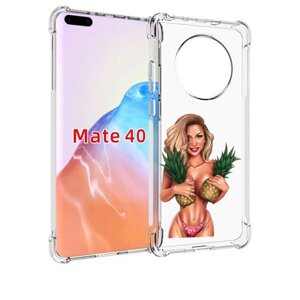 Чехол MyPads девушка-с-ананасами женский для Huawei Mate 40 / Mate 40E задняя-панель-накладка-бампер