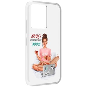 Чехол MyPads девушка-с-ноутбуком женский для Infinix Note 12 5G X671 / Note 12 Pro 5G задняя-панель-накладка-бампер