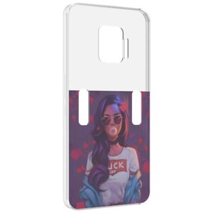Чехол MyPads девушка-с-жвачкой женской для ZTE Nubia Red Magic 7 Pro задняя-панель-накладка-бампер