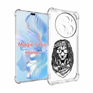 Чехол MyPads дреды льва для Honor Magic 5 Pro задняя-панель-накладка-бампер