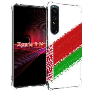 Чехол MyPads флаг Белорусии мужской для Sony Xperia 1 IV задняя-панель-накладка-бампер