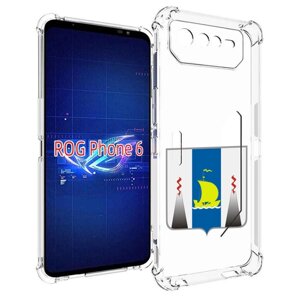 Чехол MyPads герб-сахалиснкои-области для Asus ROG Phone 6 задняя-панель-накладка-бампер