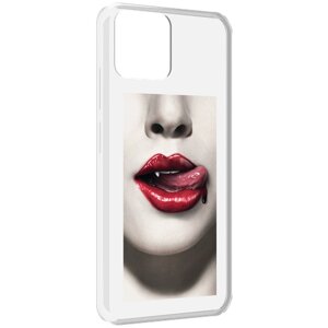 Чехол MyPads губы-вампирши для Blackview A95 задняя-панель-накладка-бампер