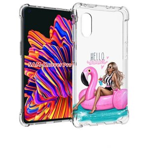 Чехол MyPads Hello-summer для Samsung Galaxy Xcover Pro 1 задняя-панель-накладка-бампер