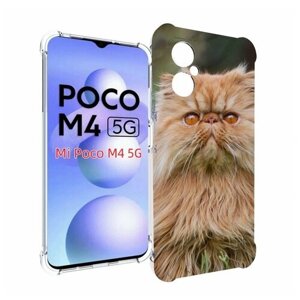 Чехол MyPads кошка персидская для Xiaomi Poco M4 5G задняя-панель-накладка-бампер