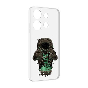Чехол MyPads космонавт с пикселями для Tecno Spark Go 2023 (BF7) / Tecno Smart 7 задняя-панель-накладка-бампер