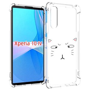 Чехол MyPads кот-части-лица для Sony Xperia 10 IV (10-4) задняя-панель-накладка-бампер