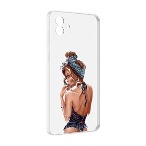 Чехол MyPads Красивая-дама женский для Samsung Galaxy M04 задняя-панель-накладка-бампер