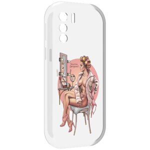 Чехол MyPads красивая-девушка-с-зеркалом женский для UleFone Note 13P задняя-панель-накладка-бампер