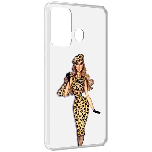 Чехол MyPads леопардовое платье женский для ITEL A27 / ITEL P17 задняя-панель-накладка-бампер