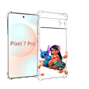 Чехол MyPads лила-и-стич детский для Google Pixel 7 Pro задняя-панель-накладка-бампер