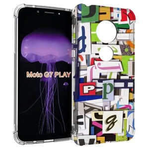 Чехол MyPads ломанные-буквы для Motorola Moto G7 Play задняя-панель-накладка-бампер