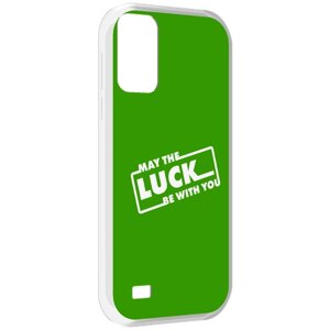 Чехол MyPads Luck green для Oukitel C31 задняя-панель-накладка-бампер