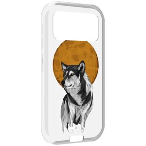 Чехол MyPads Лунный волк для Oukitel F150 H2022 задняя-панель-накладка-бампер