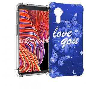 Чехол MyPads Люблю-тебя-с-бабочками для Samsung Galaxy Xcover 5 задняя-панель-накладка-бампер