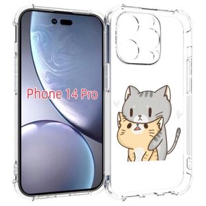Чехол MyPads любящие-коты для iPhone 14 Pro задняя-панель-накладка-бампер