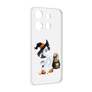 Чехол MyPads Маленький призрак для Infinix Smart 7 задняя-панель-накладка-бампер