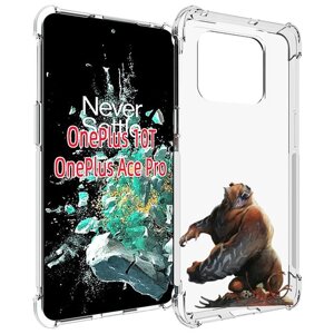 Чехол MyPads Медведь-жестокий для OnePlus 10T задняя-панель-накладка-бампер