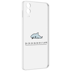 Чехол MyPads Мини-акула для Samsung Galaxy Z Flip 4 (SM-F721) задняя-панель-накладка-бампер