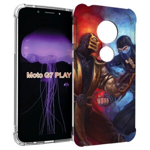 Чехол MyPads Mortal Kombat art для Motorola Moto G7 Play задняя-панель-накладка-бампер
