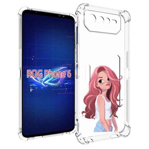 Чехол MyPads Мультяшный-арт-девушки женский для Asus ROG Phone 6 задняя-панель-накладка-бампер