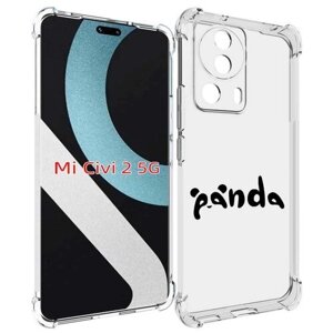Чехол MyPads панда надпись для Xiaomi Civi 2 задняя-панель-накладка-бампер