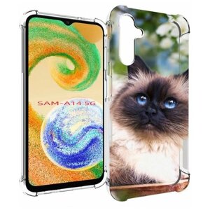 Чехол MyPads порода кошка Бирман для Samsung Galaxy A14 4G/ 5G задняя-панель-накладка-бампер