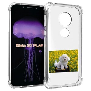 Чехол MyPads пудель белыи для Motorola Moto G7 Play задняя-панель-накладка-бампер