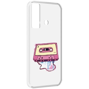 Чехол MyPads Розовая кассета для Tecno Camon 17 задняя-панель-накладка-бампер
