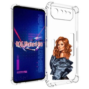 Чехол MyPads Рыжая-девушка женский для Asus ROG Phone 6 Pro задняя-панель-накладка-бампер